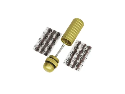 PEATY'S sada na opravu HOLESHOT TUBELESS PUNCTURE PLUGGER KIT Gold