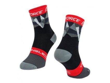 FORCE ponožky TRIANGLE black/grey/red (36-41)