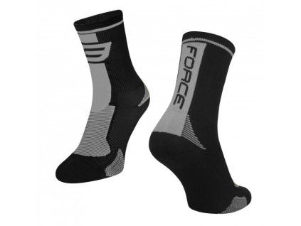 FORCE ponožky LONG black/grey (36/41)